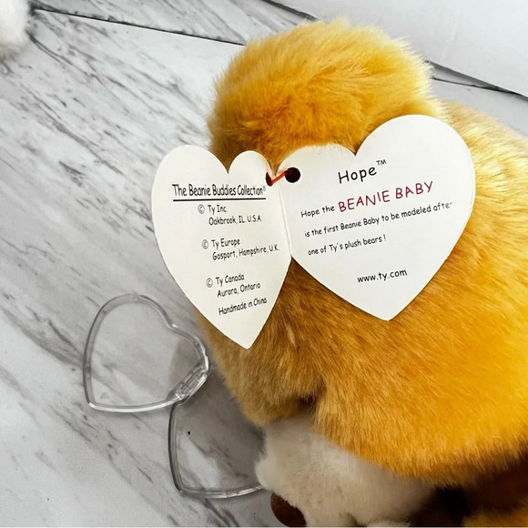 ty Beanie Original Buddy Praying Hope Vintage Brown Size 9.5" Plush Collectable - Picture 11 of 12